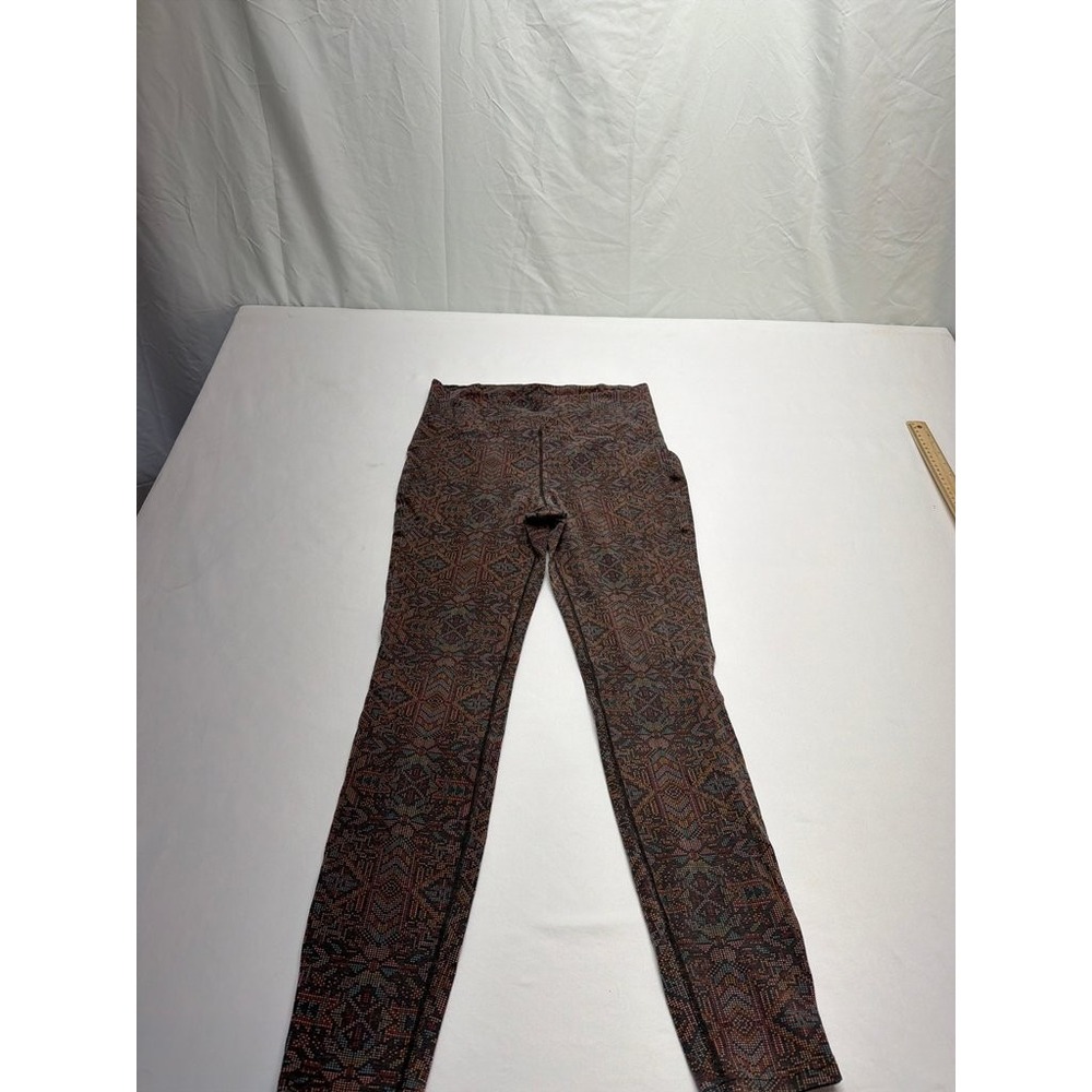 prAna Womens Geometric Pattern Leggings Multicolor Yoga Pants Size Medium